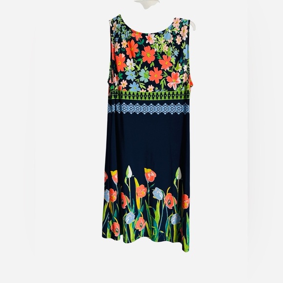 MSK Floral Print Midi Dress - Navy and Multicolor - Picture 3 of 3